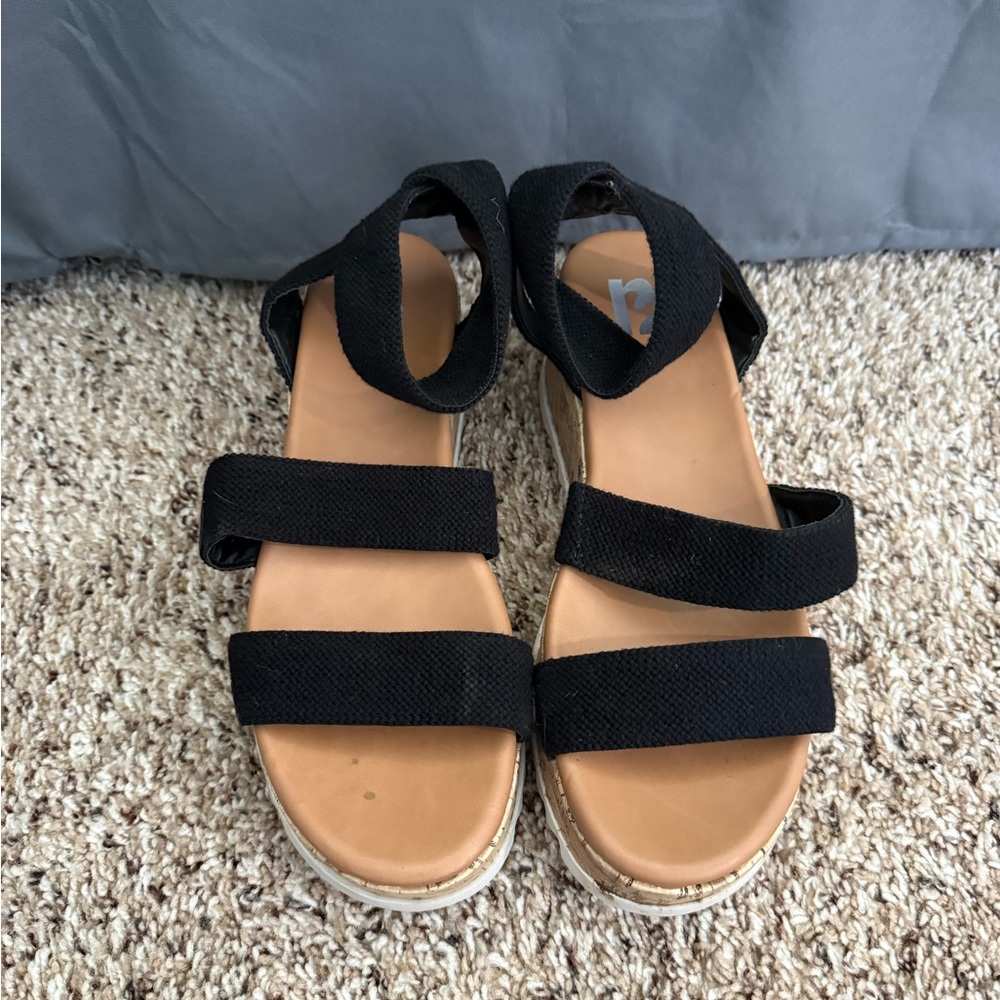 Black Strappy Platform Sandals